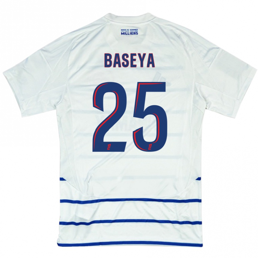 Niño Fútbol Camiseta Steven Baseya #25 Blanco Azul 2ª Equipación 2024/25