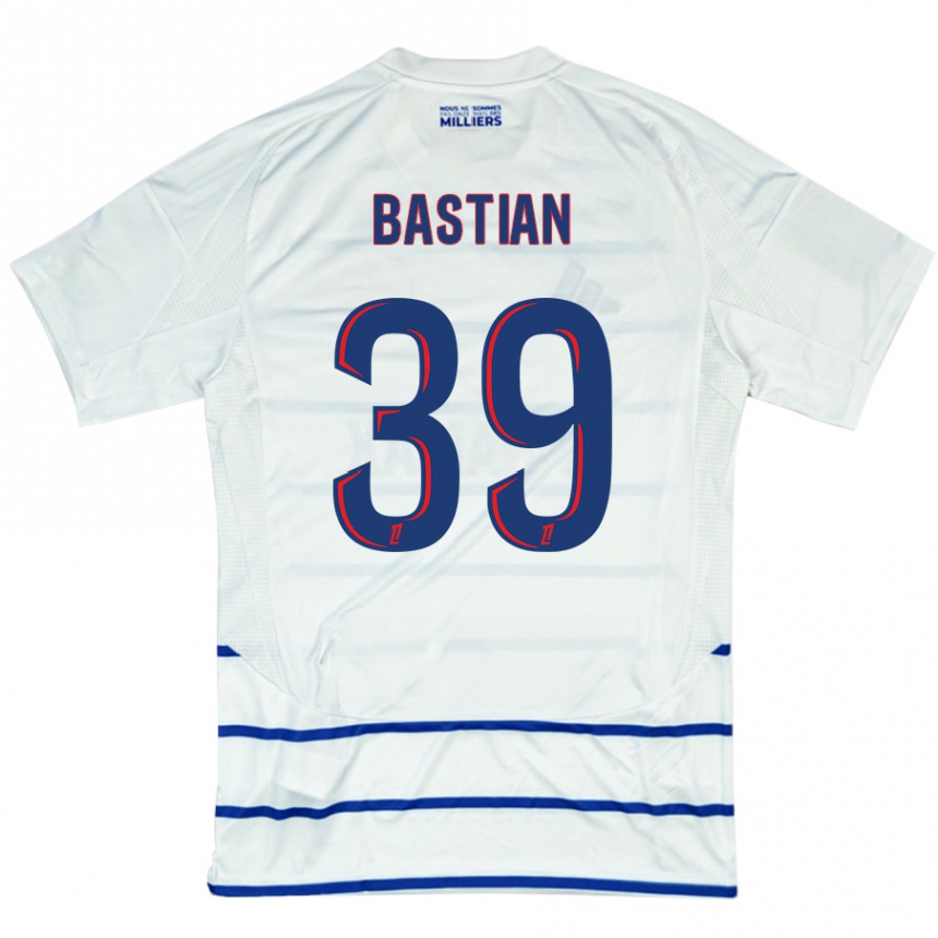 Niño Fútbol Camiseta Maxime Bastian #39 Blanco Azul 2ª Equipación 2024/25