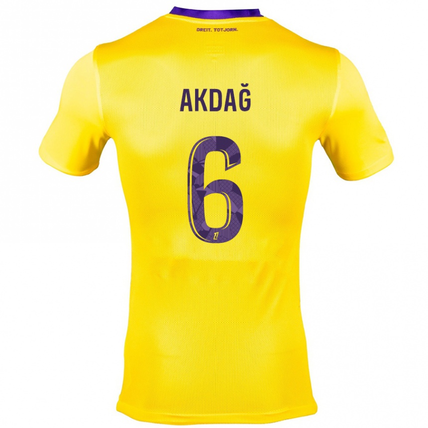 Niño Fútbol Camiseta Ümit Akdağ #6 Amarillo Morado 2ª Equipación 2024/25