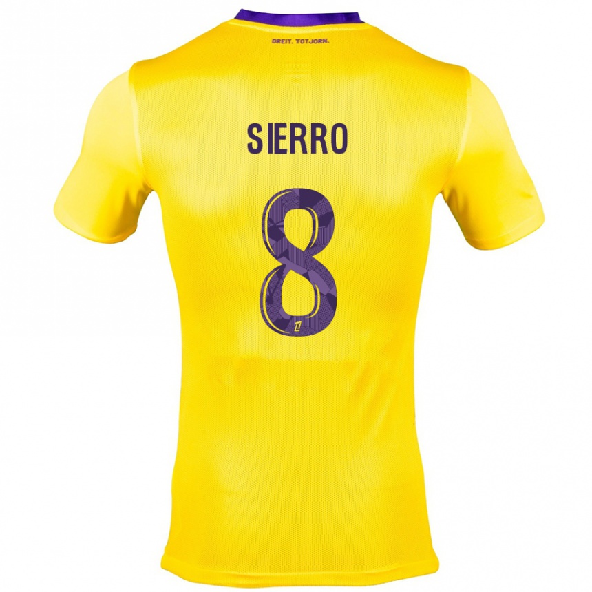 Niño Fútbol Camiseta Vincent Sierro #8 Amarillo Morado 2ª Equipación 2024/25