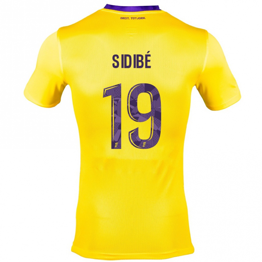 Niño Fútbol Camiseta Djibril Sidibé #19 Amarillo Morado 2ª Equipación 2024/25