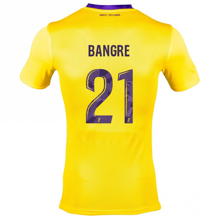 Niño Fútbol Camiseta Mamady Bangré #21 Amarillo Morado 2ª Equipación 2024/25