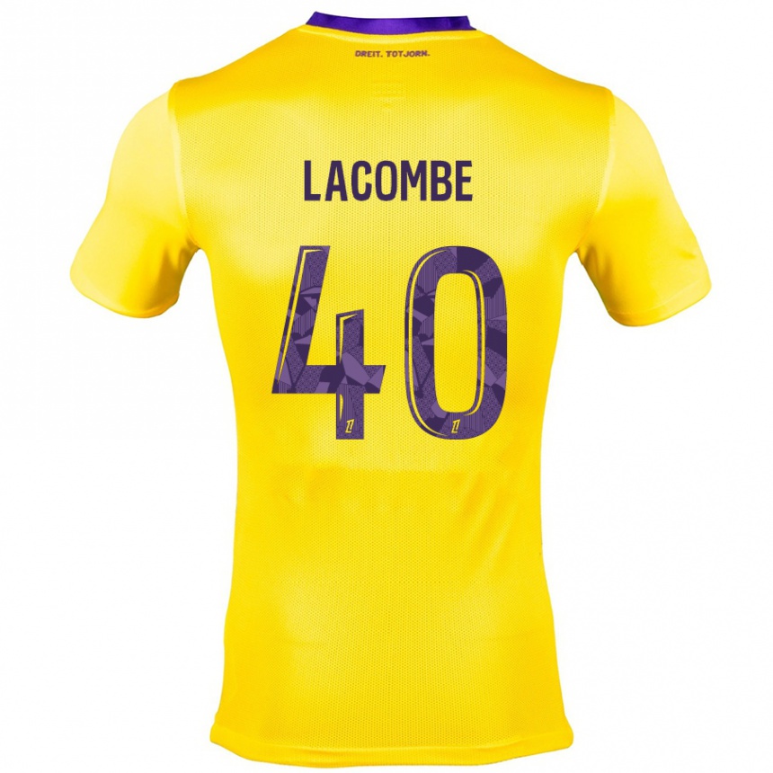 Niño Fútbol Camiseta Justin Lacombe #40 Amarillo Morado 2ª Equipación 2024/25