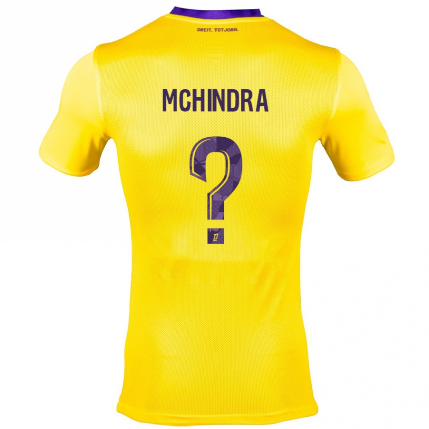 Niño Fútbol Camiseta Naime Said Mchindra #0 Amarillo Morado 2ª Equipación 2024/25