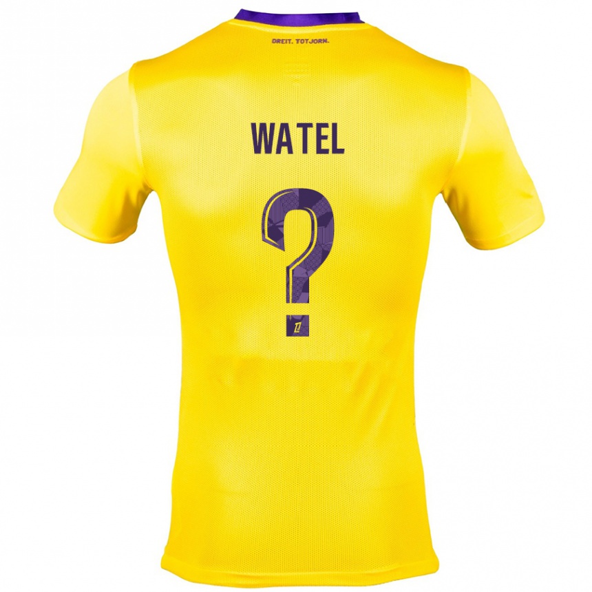 Niño Fútbol Camiseta Kylian Watel #0 Amarillo Morado 2ª Equipación 2024/25