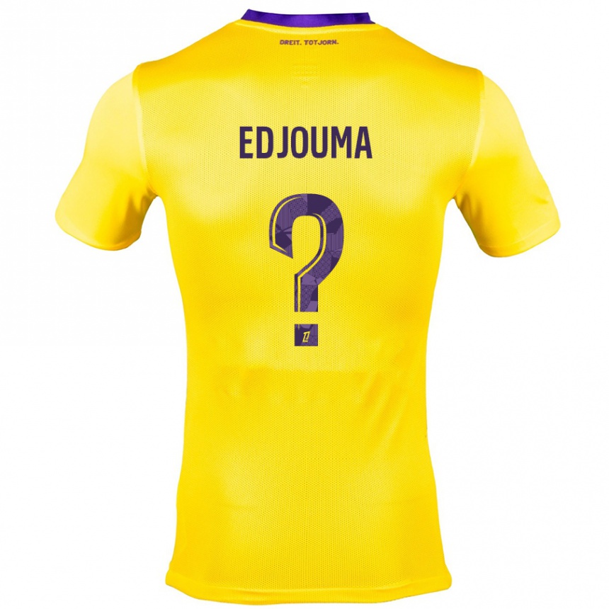 Niño Fútbol Camiseta Noah Edjouma #0 Amarillo Morado 2ª Equipación 2024/25