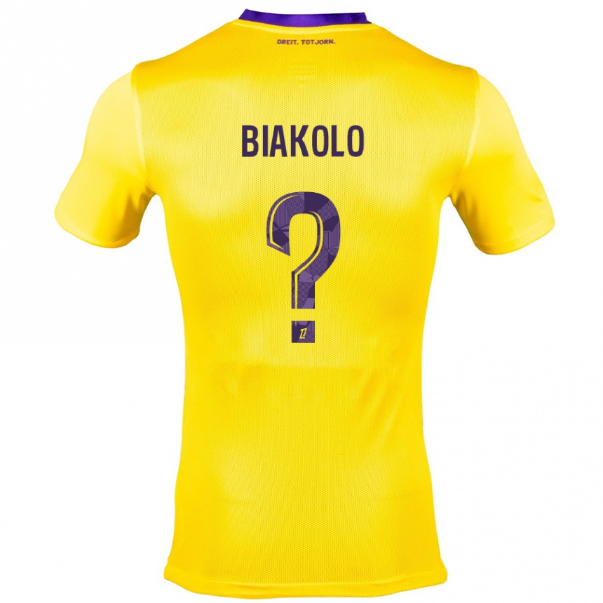 Niño Fútbol Camiseta Tony Biakolo #0 Amarillo Morado 2ª Equipación 2024/25