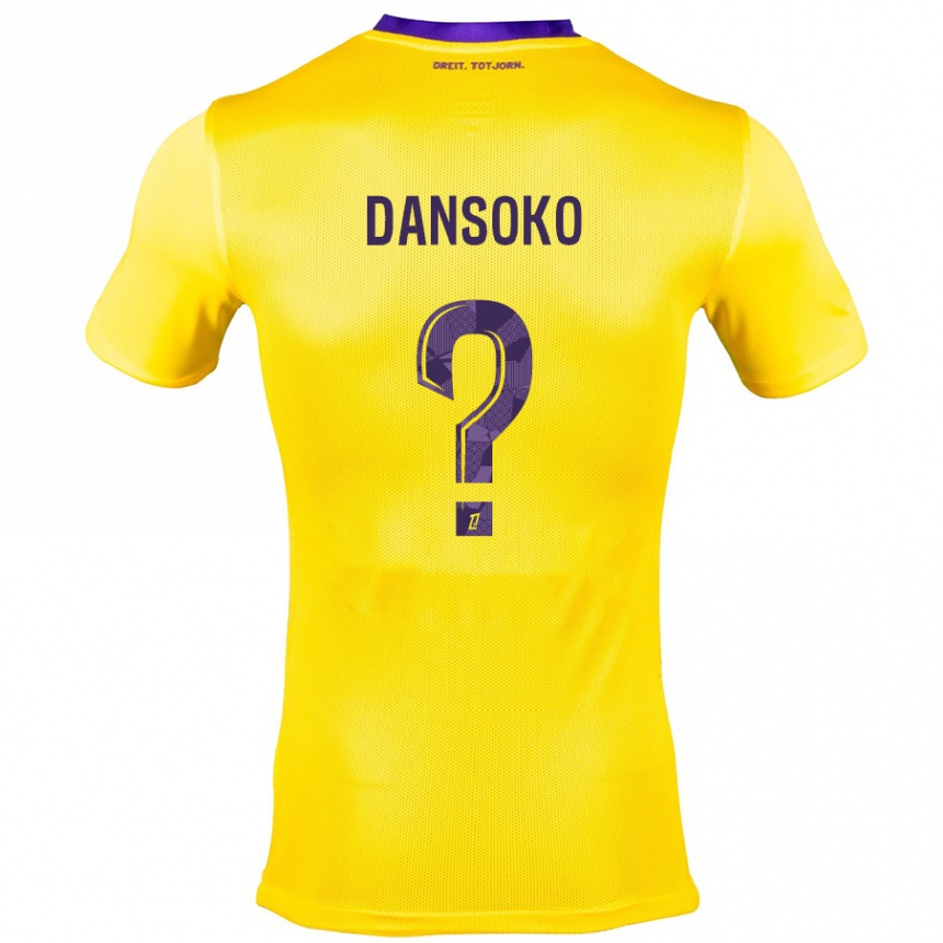 Niño Fútbol Camiseta Mohamed Dansoko #0 Amarillo Morado 2ª Equipación 2024/25