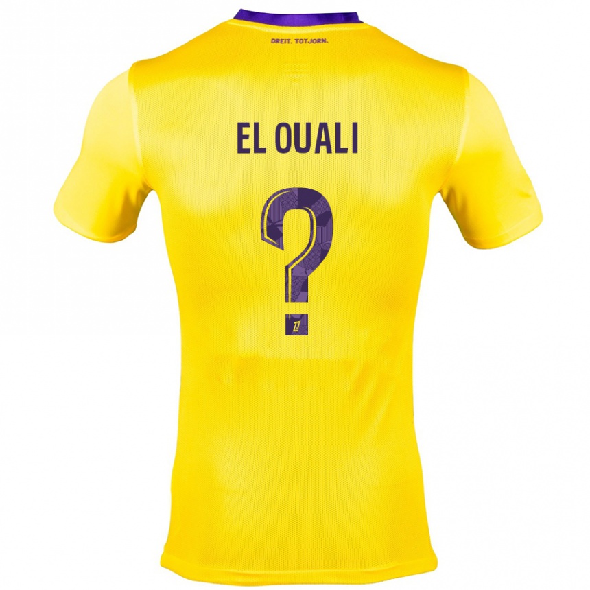 Niño Fútbol Camiseta Adam El Ouali #0 Amarillo Morado 2ª Equipación 2024/25