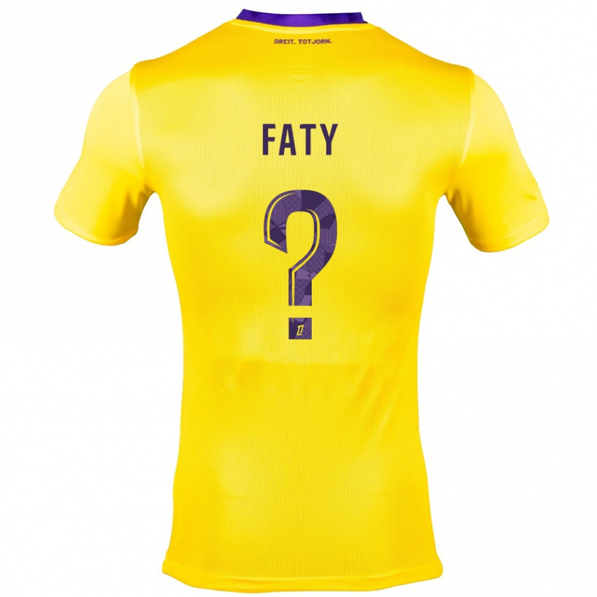 Niño Fútbol Camiseta Enzo Faty #0 Amarillo Morado 2ª Equipación 2024/25