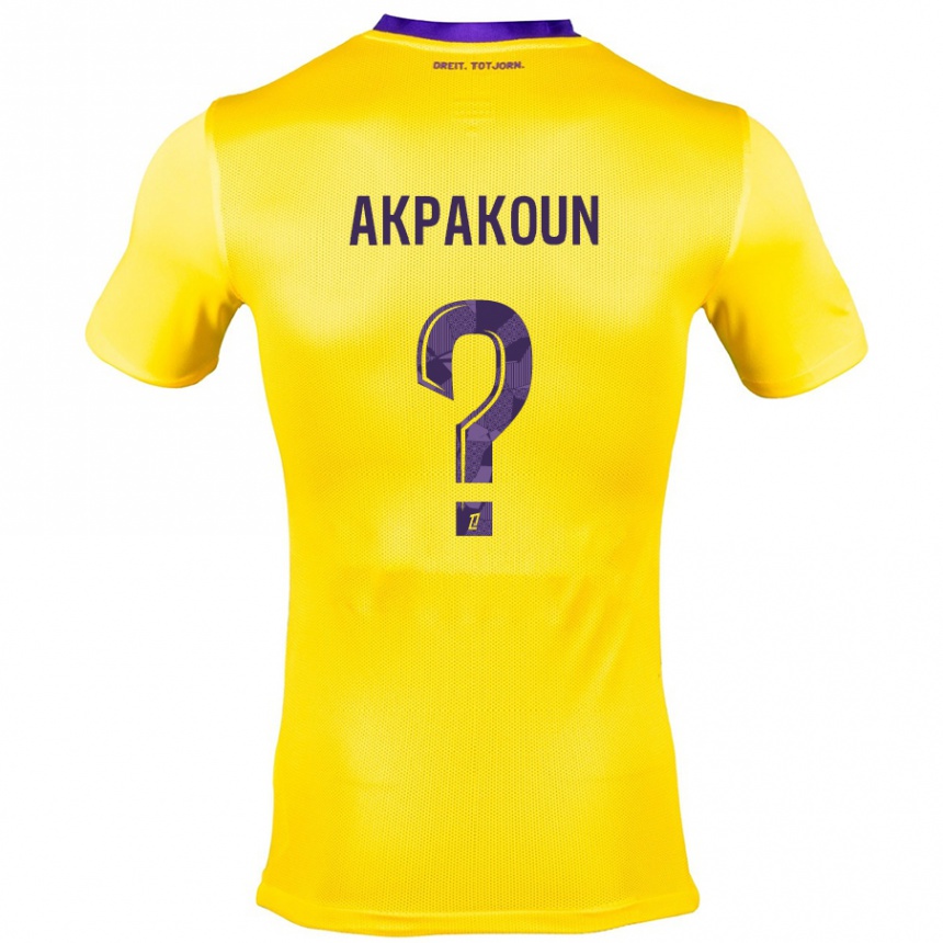 Niño Fútbol Camiseta Noé Akpakoun #0 Amarillo Morado 2ª Equipación 2024/25