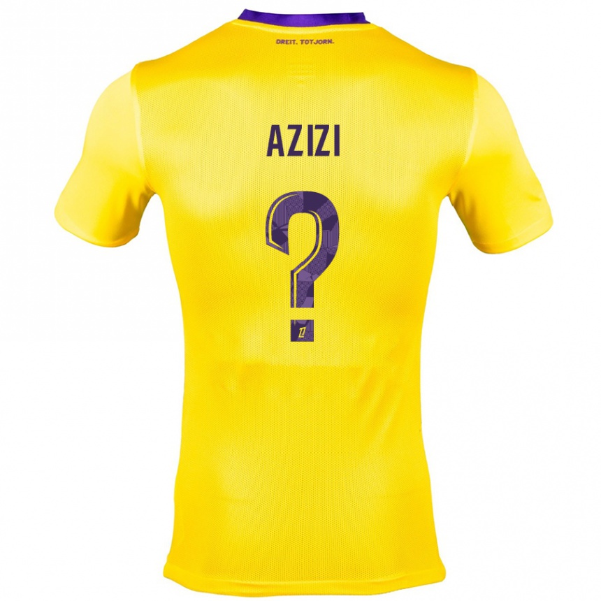 Niño Fútbol Camiseta Ilyas Azizi #0 Amarillo Morado 2ª Equipación 2024/25