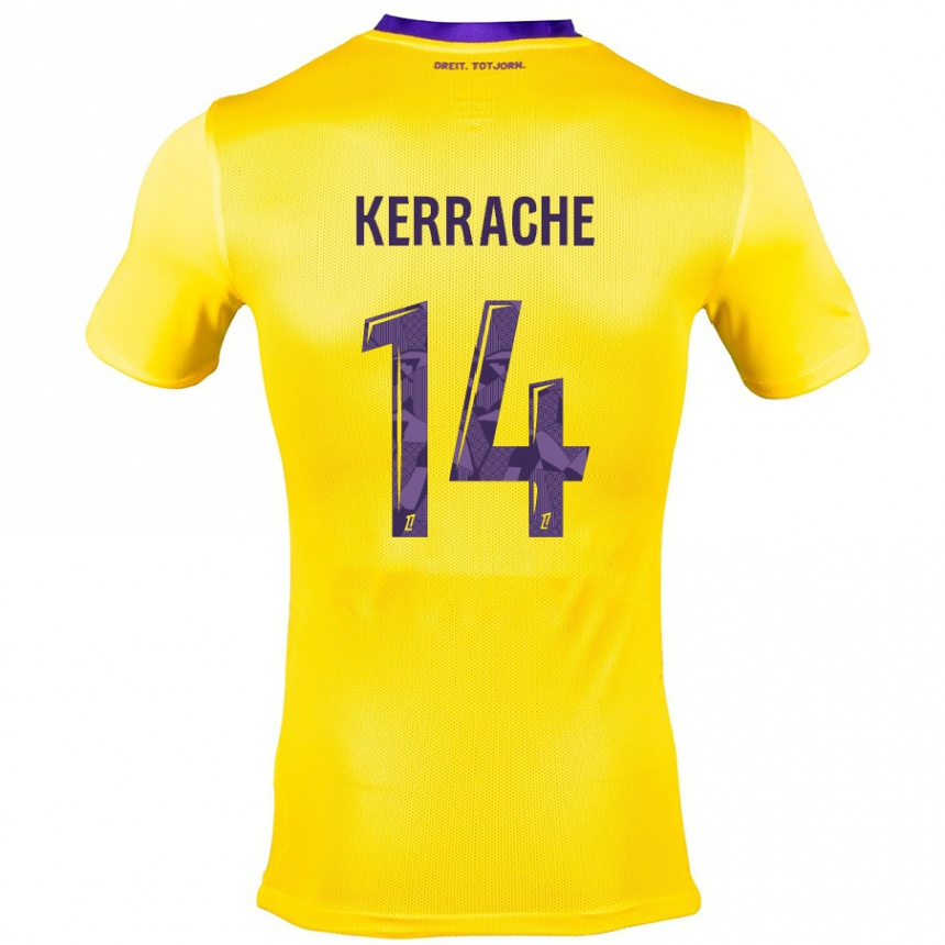 Niño Fútbol Camiseta Marina Kerrache #14 Amarillo Morado 2ª Equipación 2024/25