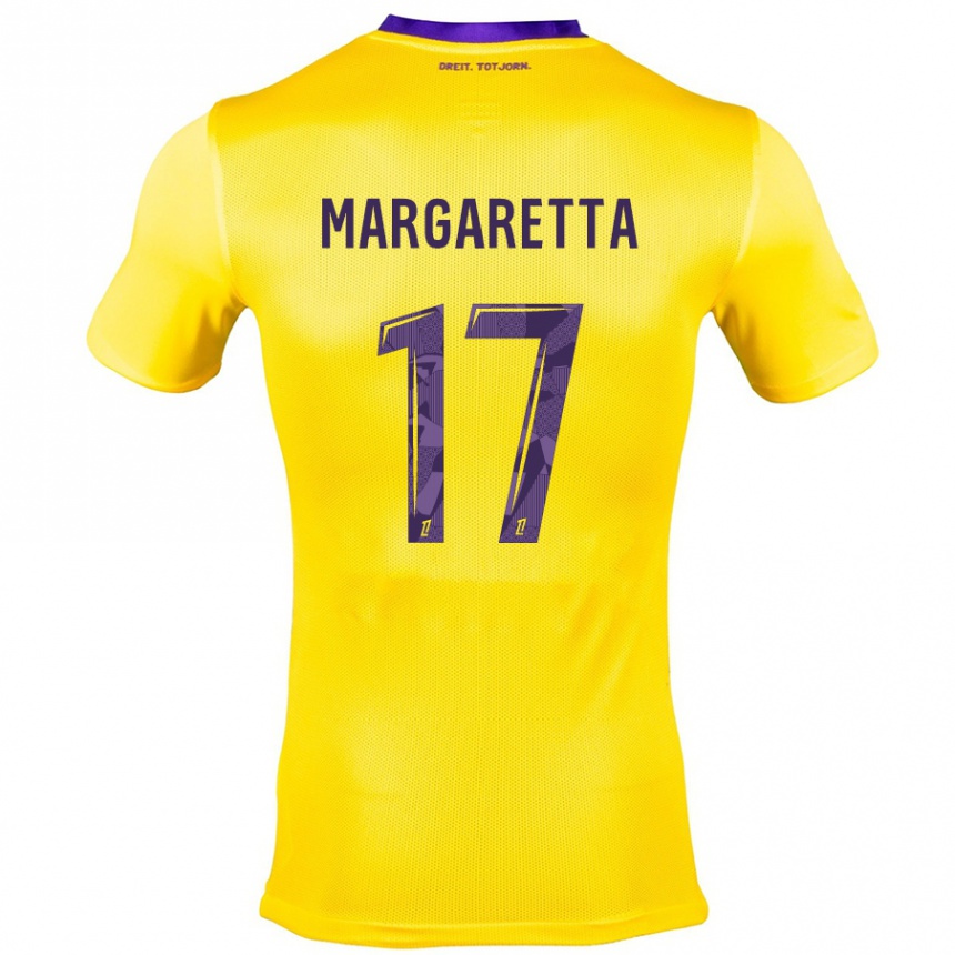 Niño Fútbol Camiseta Jessica Margaretta #17 Amarillo Morado 2ª Equipación 2024/25