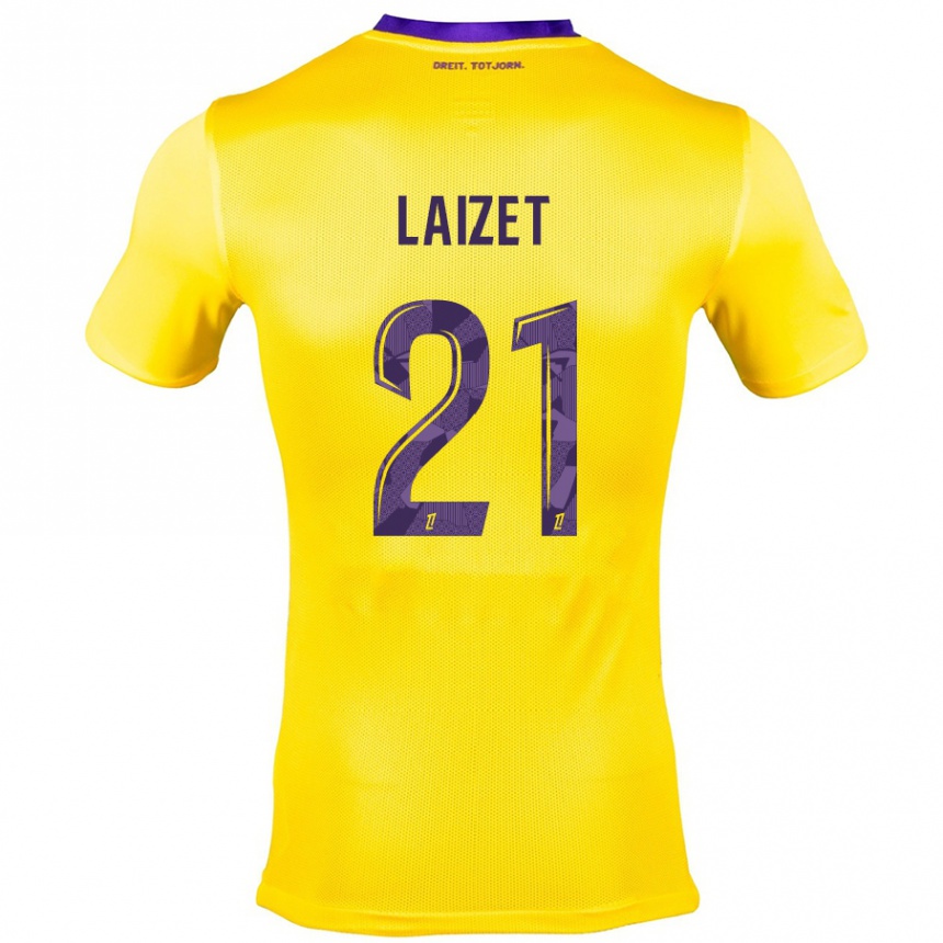 Niño Fútbol Camiseta Emma Laizet #21 Amarillo Morado 2ª Equipación 2024/25