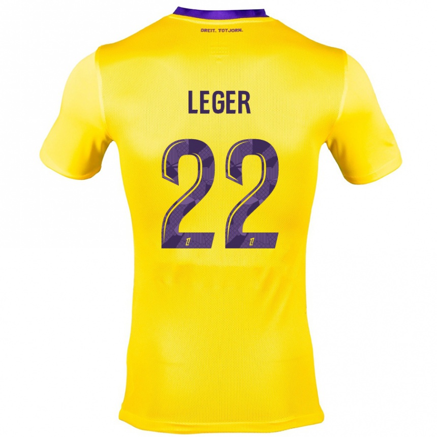 Niño Fútbol Camiseta Christelle Léger #22 Amarillo Morado 2ª Equipación 2024/25