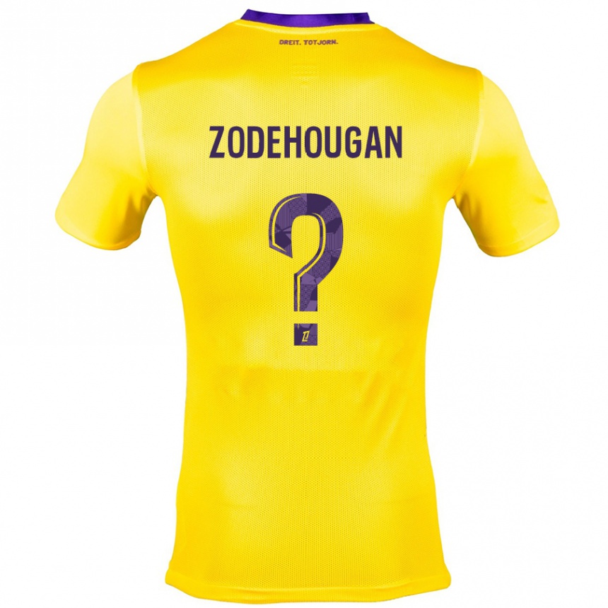 Niño Fútbol Camiseta Yanis Zodehougan #0 Amarillo Morado 2ª Equipación 2024/25