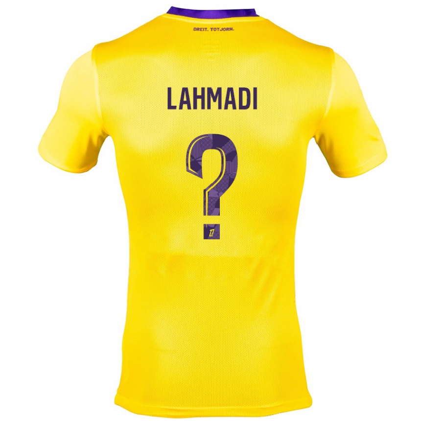 Niño Fútbol Camiseta Noah Lahmadi #0 Amarillo Morado 2ª Equipación 2024/25