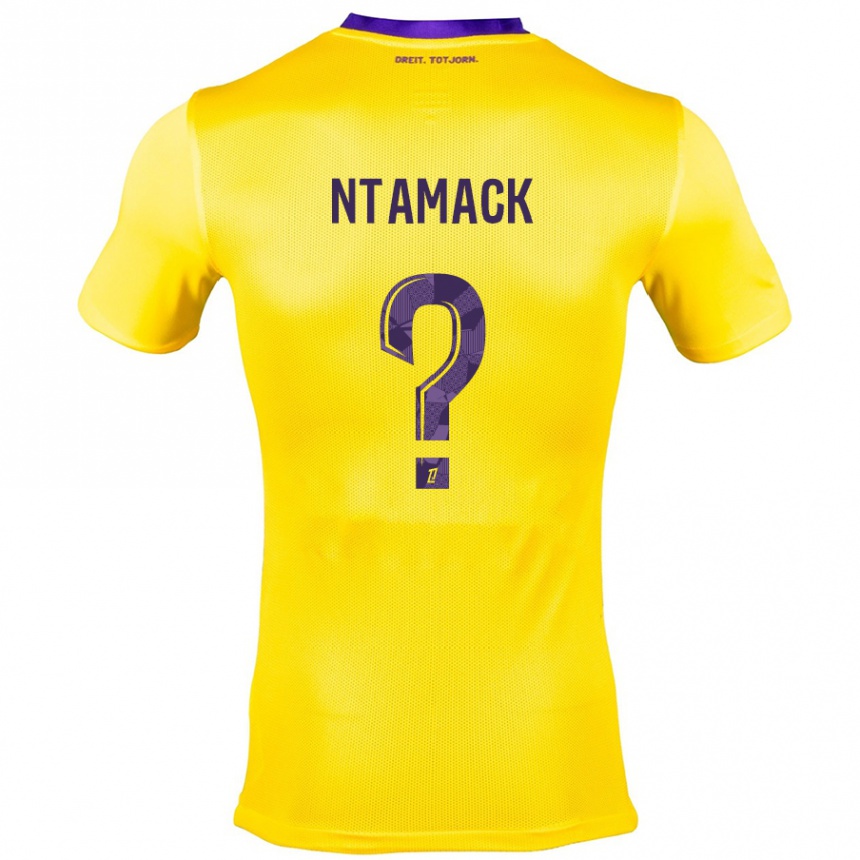 Niño Fútbol Camiseta Alexis Ntamack #0 Amarillo Morado 2ª Equipación 2024/25