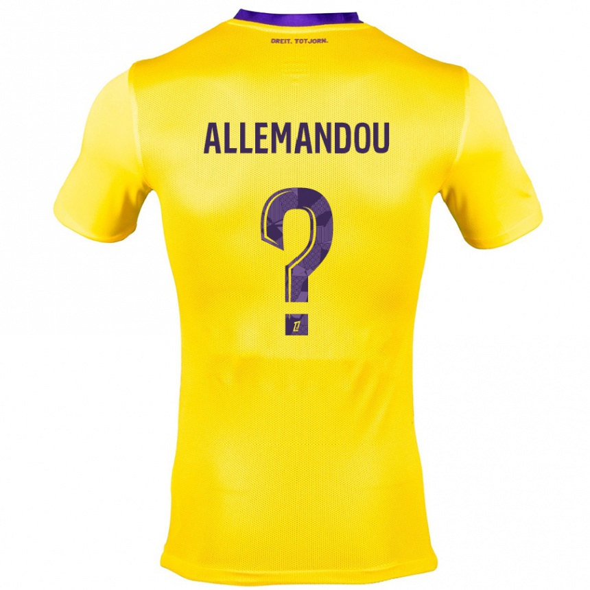 Niño Fútbol Camiseta Teddy Allemandou #0 Amarillo Morado 2ª Equipación 2024/25