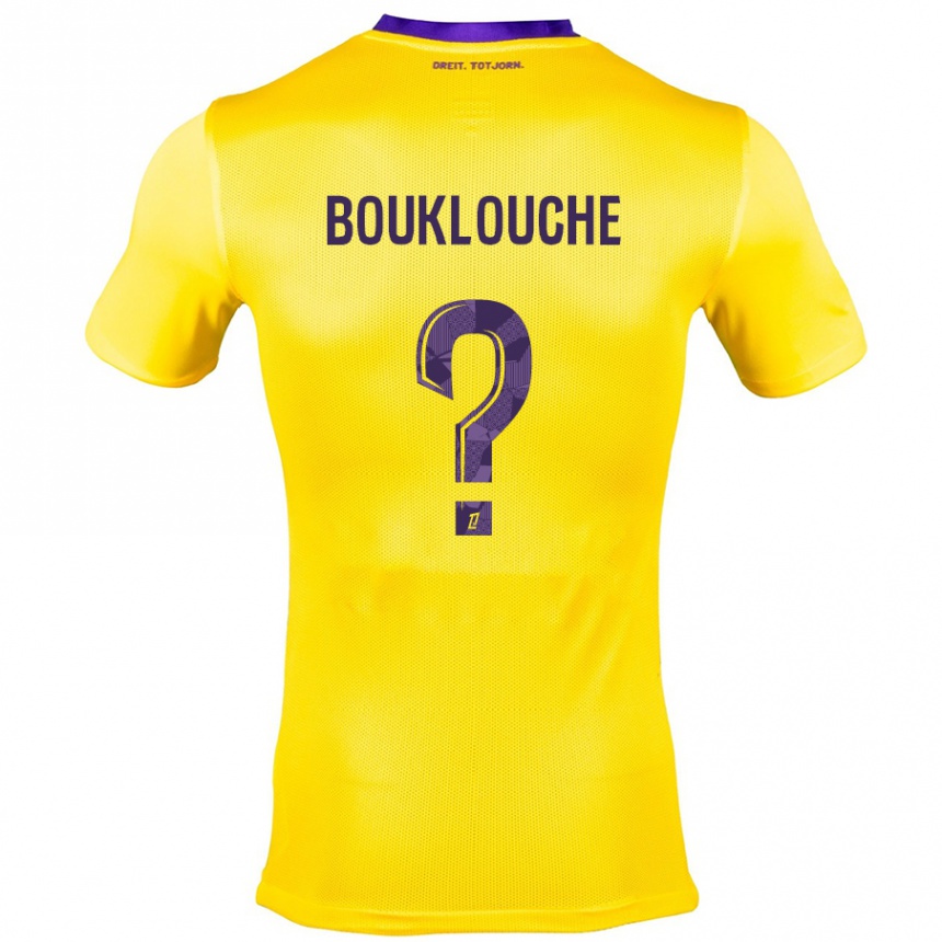 Niño Fútbol Camiseta Kelyan Bouklouche #0 Amarillo Morado 2ª Equipación 2024/25