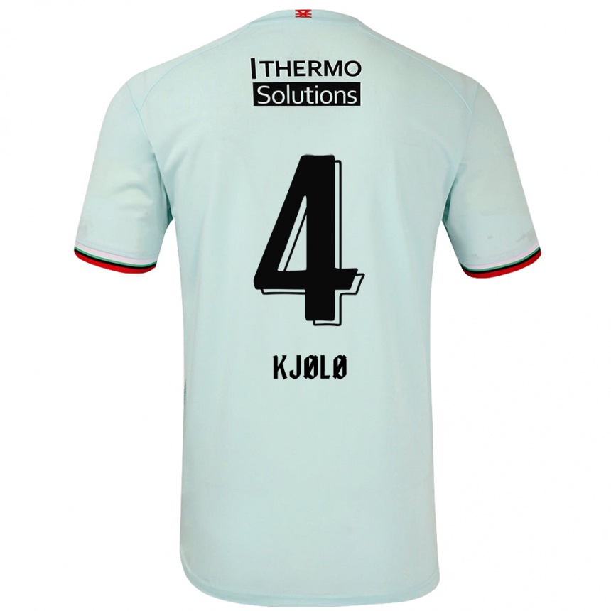 Niño Fútbol Camiseta Mathias Kjølø #4 Verde Claro 2ª Equipación 2024/25