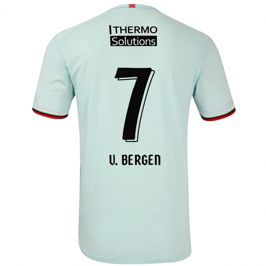 Niño Fútbol Camiseta Mitchell Van Bergen #7 Verde Claro 2ª Equipación 2024/25