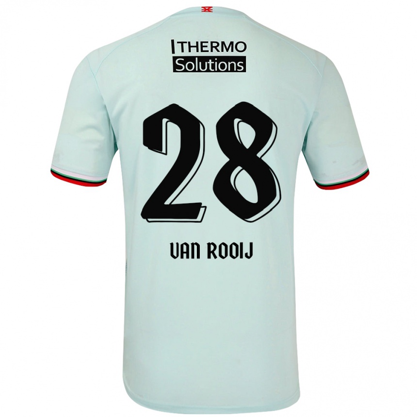 Niño Fútbol Camiseta Bart Van Rooij #28 Verde Claro 2ª Equipación 2024/25