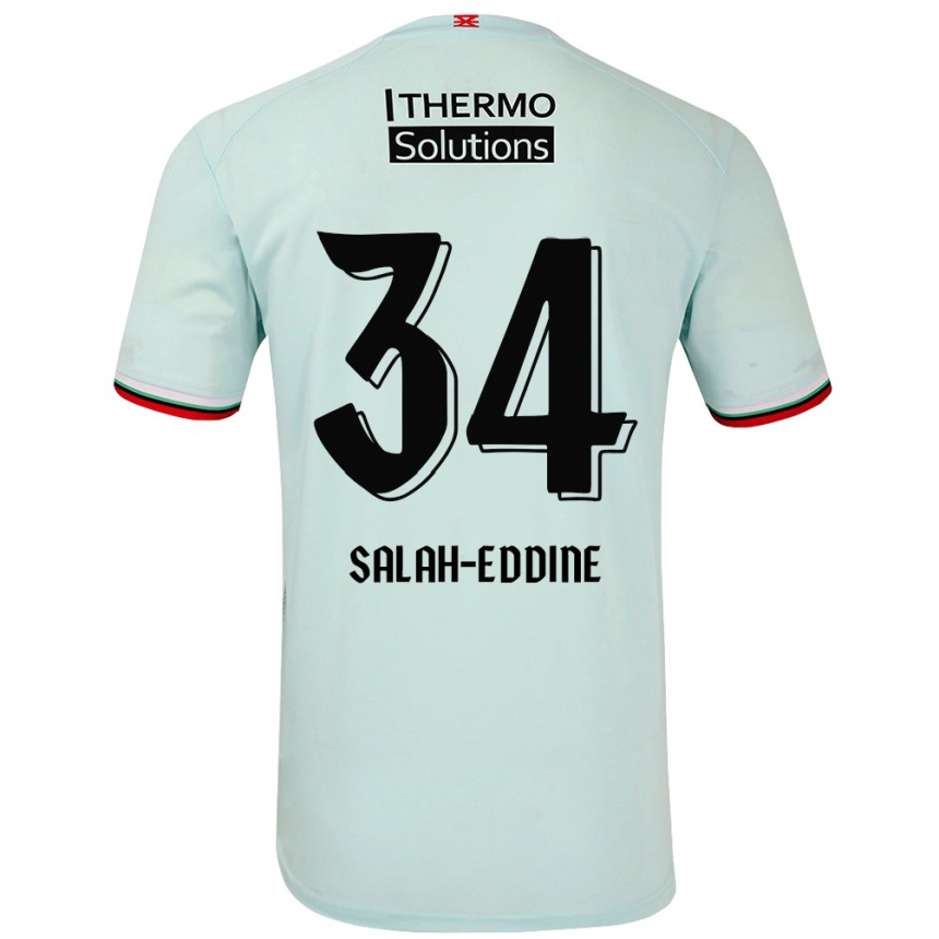 Niño Fútbol Camiseta Anass Salah-Eddine #34 Verde Claro 2ª Equipación 2024/25