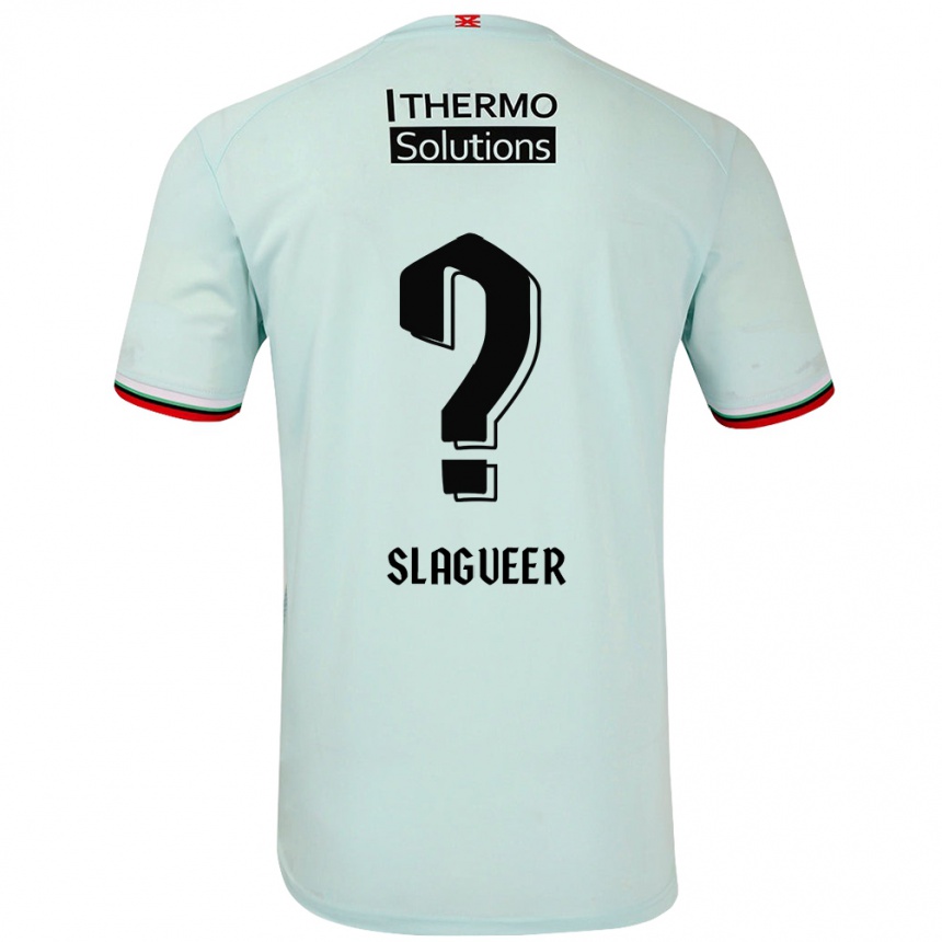 Niño Fútbol Camiseta Derrick Slagveer #0 Verde Claro 2ª Equipación 2024/25