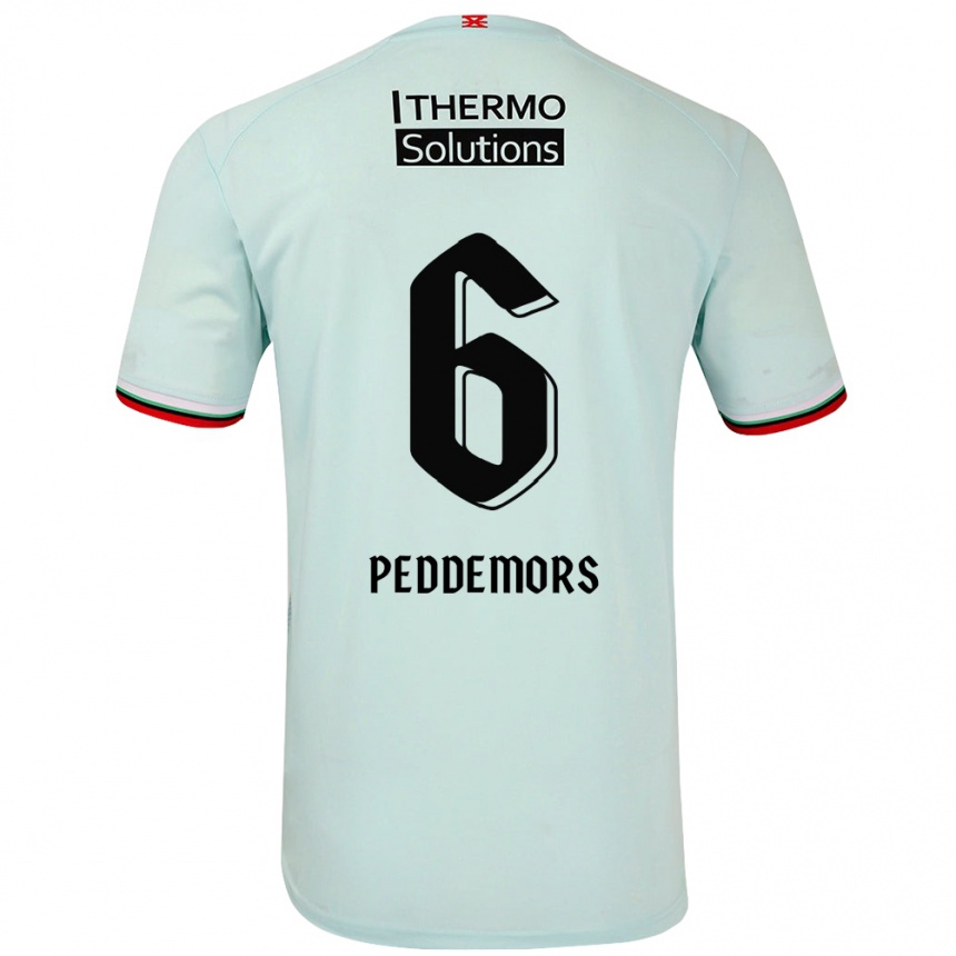 Niño Fútbol Camiseta Ella Peddemors #6 Verde Claro 2ª Equipación 2024/25