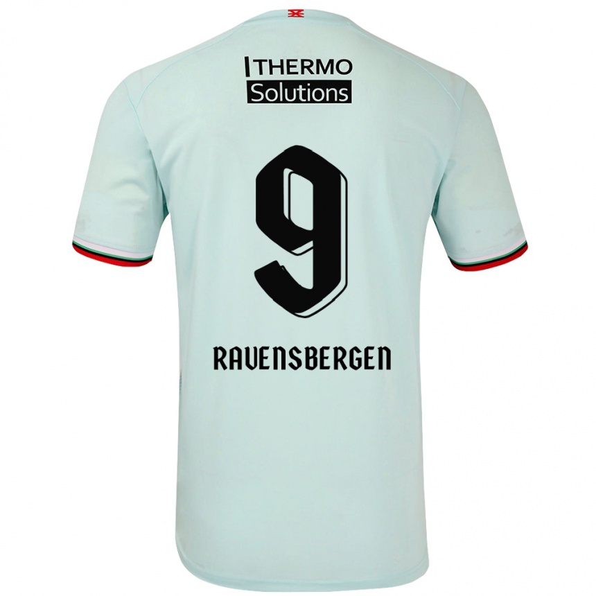 Niño Fútbol Camiseta Jaimy Ravensbergen #9 Verde Claro 2ª Equipación 2024/25