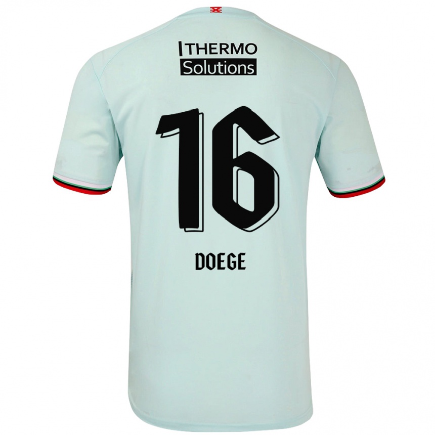 Niño Fútbol Camiseta Leonie Doege #16 Verde Claro 2ª Equipación 2024/25