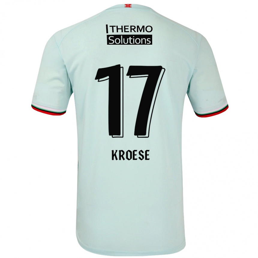 Niño Fútbol Camiseta Fieke Kroese #17 Verde Claro 2ª Equipación 2024/25