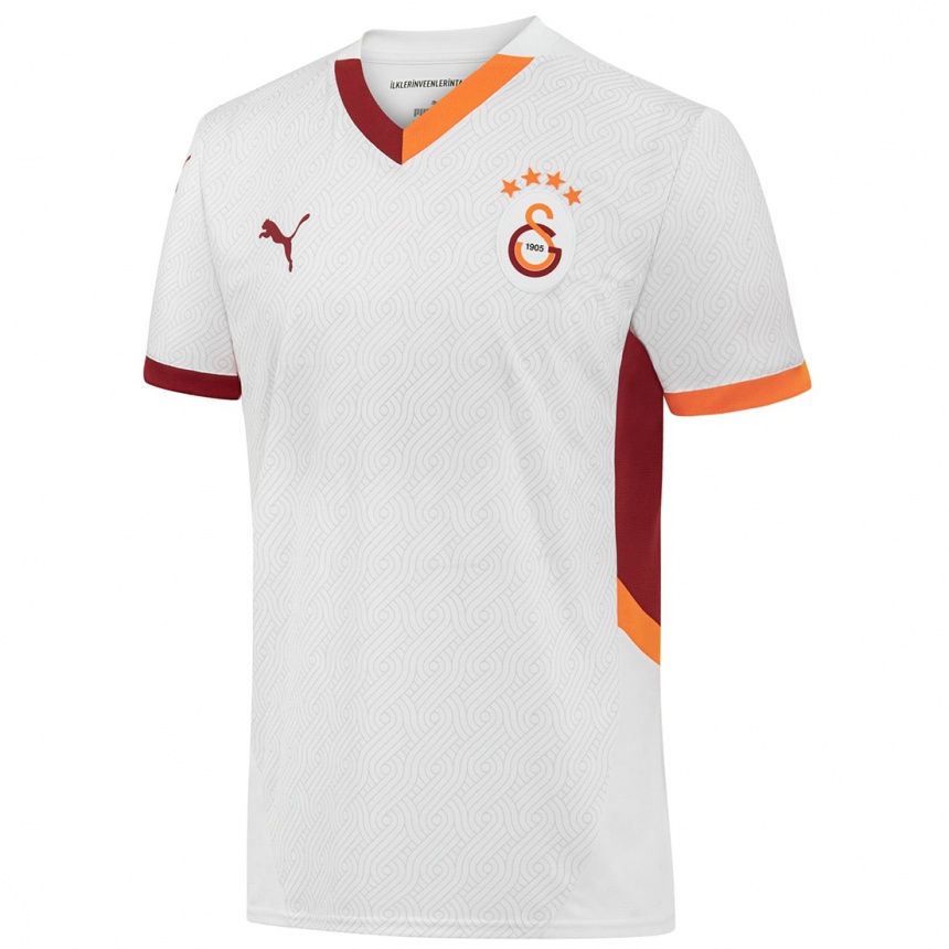 Niño Fútbol Camiseta Eyüp Aydin #5 Blanco Amarillo Rojo 2ª Equipación 2024/25