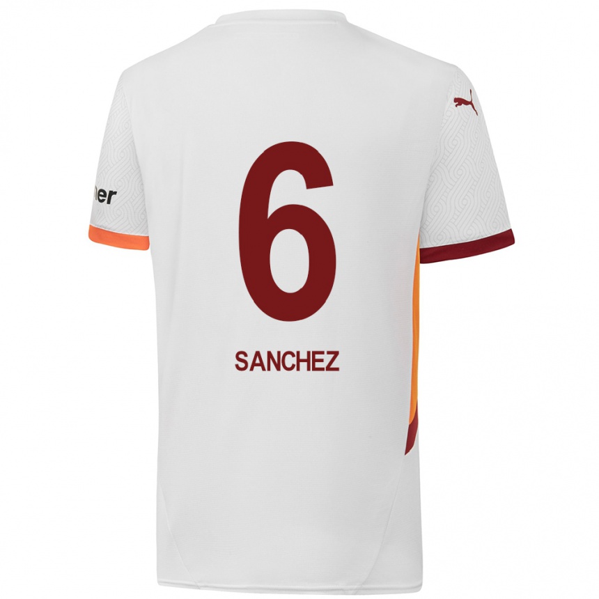 Niño Fútbol Camiseta Davinson Sánchez #6 Blanco Amarillo Rojo 2ª Equipación 2024/25