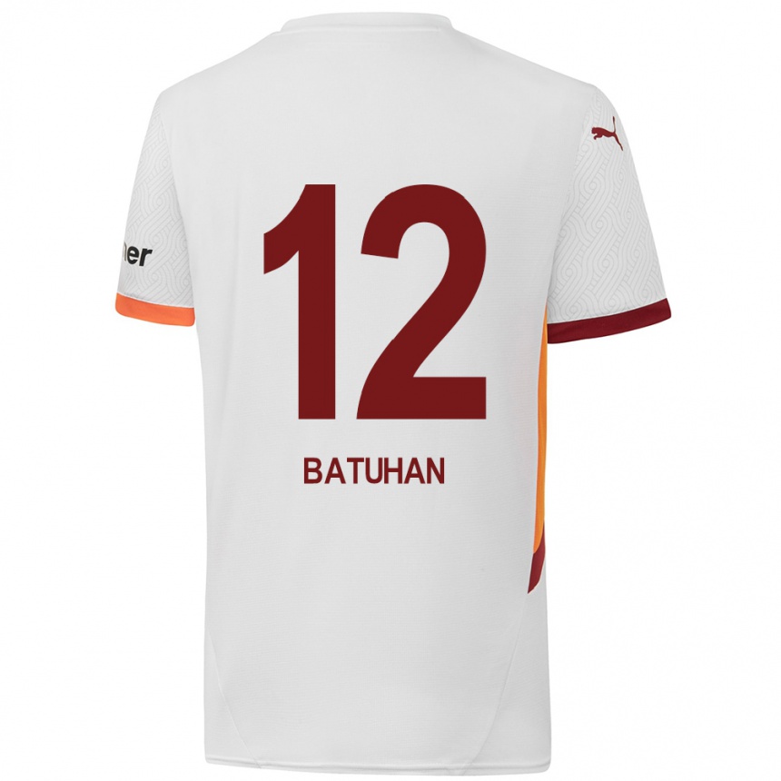 Niño Fútbol Camiseta Batuhan Şen #12 Blanco Amarillo Rojo 2ª Equipación 2024/25