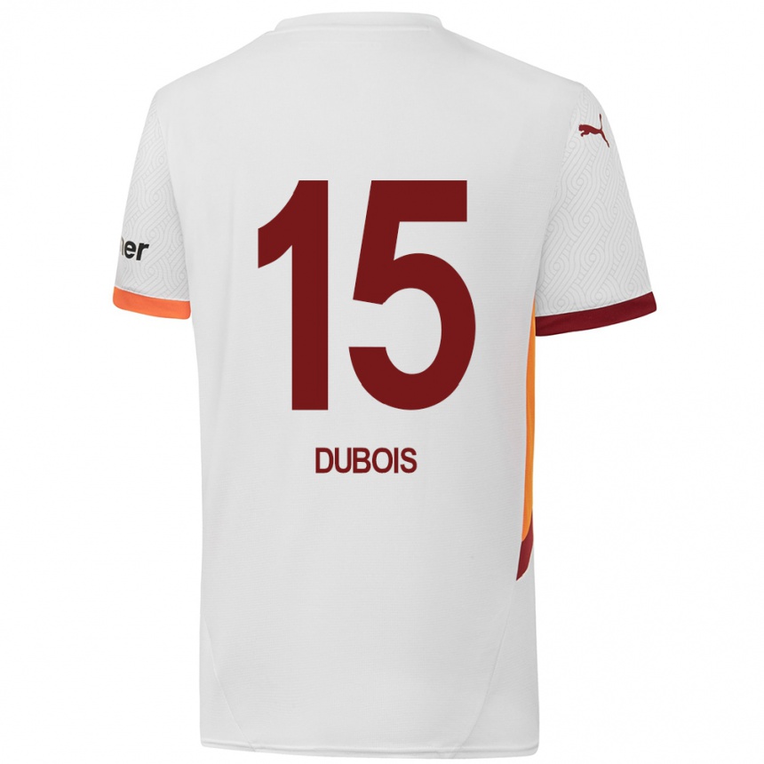 Niño Fútbol Camiseta Léo Dubois #15 Blanco Amarillo Rojo 2ª Equipación 2024/25