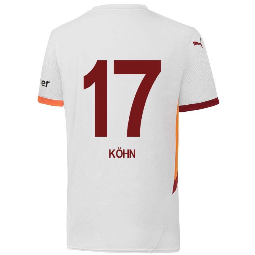 Niño Fútbol Camiseta Derrick Köhn #17 Blanco Amarillo Rojo 2ª Equipación 2024/25