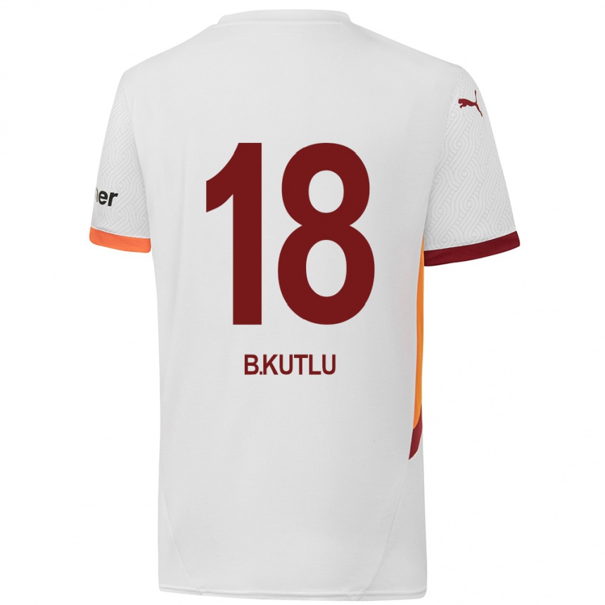 Niño Fútbol Camiseta Berkan Kutlu #18 Blanco Amarillo Rojo 2ª Equipación 2024/25