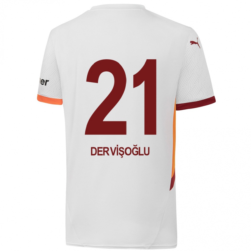 Niño Fútbol Camiseta Halil Dervişoğlu #21 Blanco Amarillo Rojo 2ª Equipación 2024/25