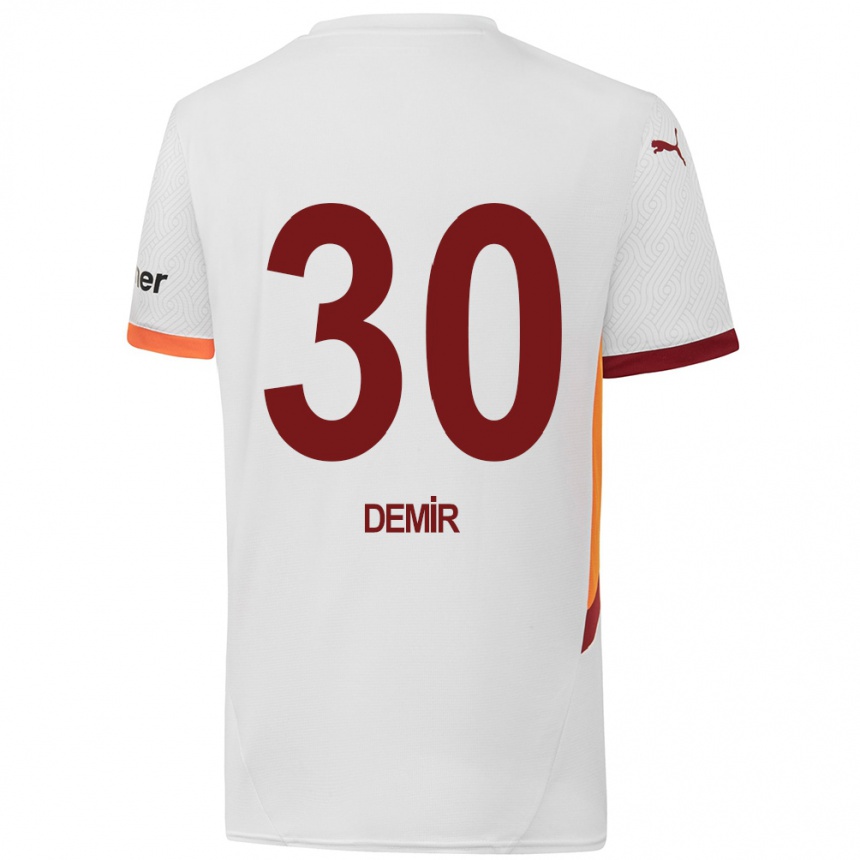 Niño Fútbol Camiseta Yusuf Demir #30 Blanco Amarillo Rojo 2ª Equipación 2024/25