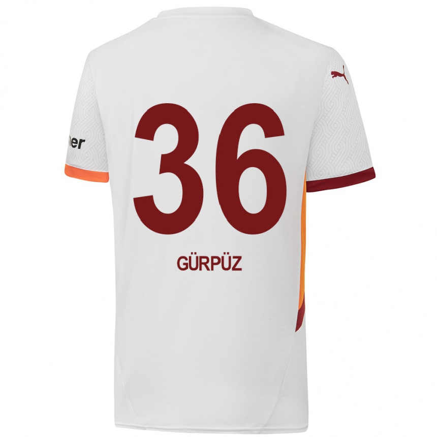 Niño Fútbol Camiseta Gökdeniz Gürpüz #36 Blanco Amarillo Rojo 2ª Equipación 2024/25