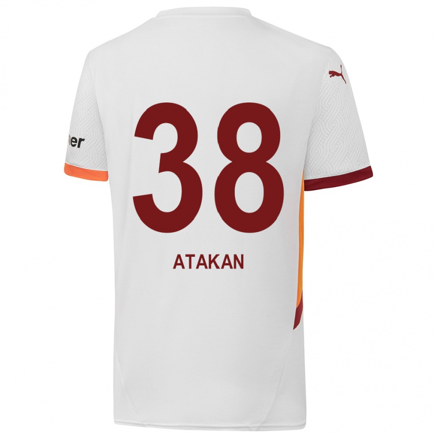 Niño Fútbol Camiseta Atakan Ordu #38 Blanco Amarillo Rojo 2ª Equipación 2024/25