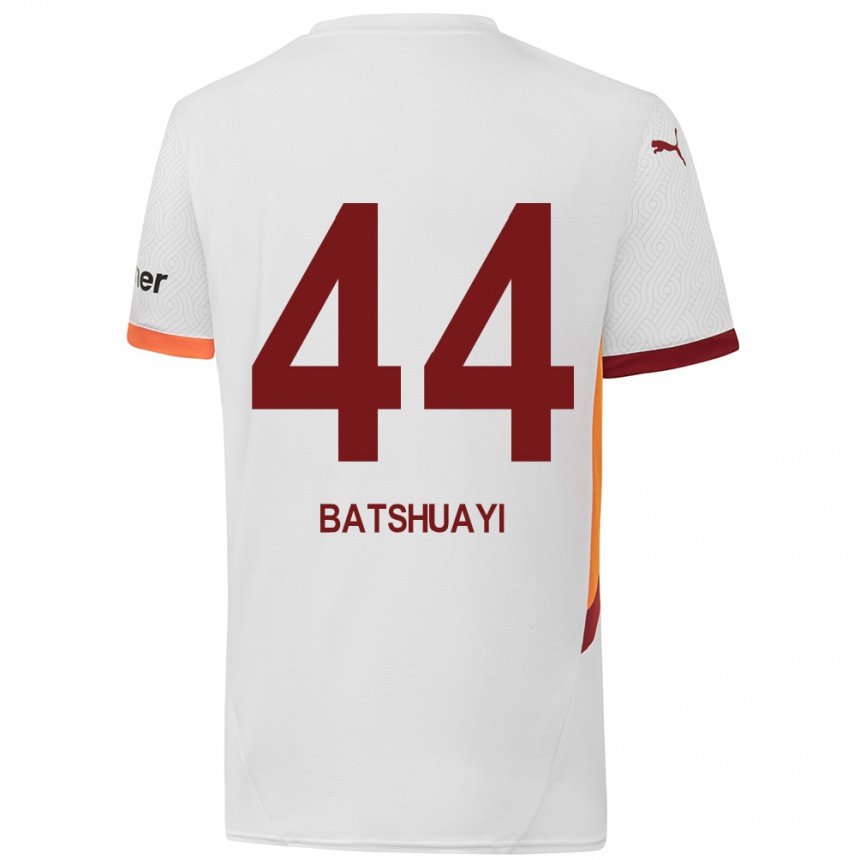 Niño Fútbol Camiseta Michy Batshuayi #44 Blanco Amarillo Rojo 2ª Equipación 2024/25