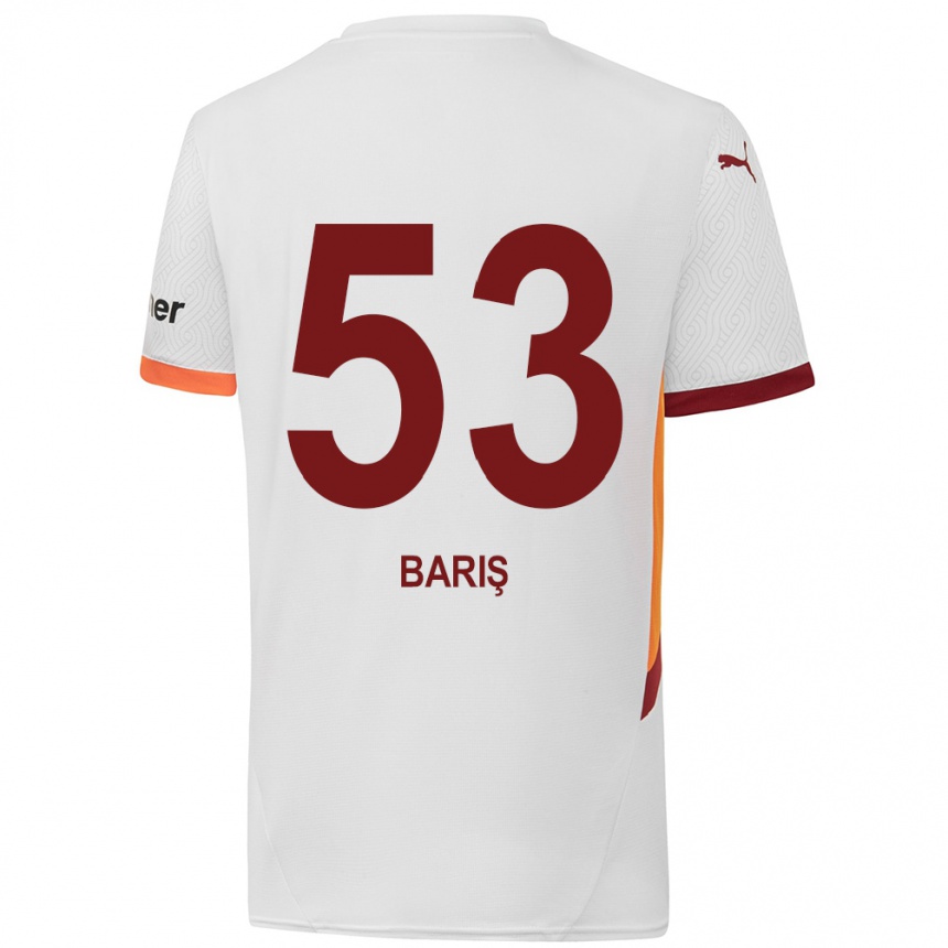 Niño Fútbol Camiseta Barış Alper Yılmaz #53 Blanco Amarillo Rojo 2ª Equipación 2024/25