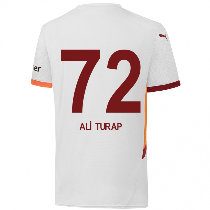 Niño Fútbol Camiseta Ali Turap Bülbül #72 Blanco Amarillo Rojo 2ª Equipación 2024/25