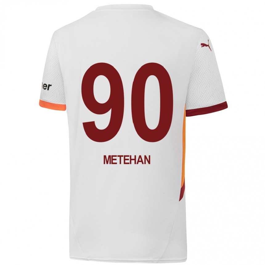 Niño Fútbol Camiseta Metehan Baltacı #90 Blanco Amarillo Rojo 2ª Equipación 2024/25