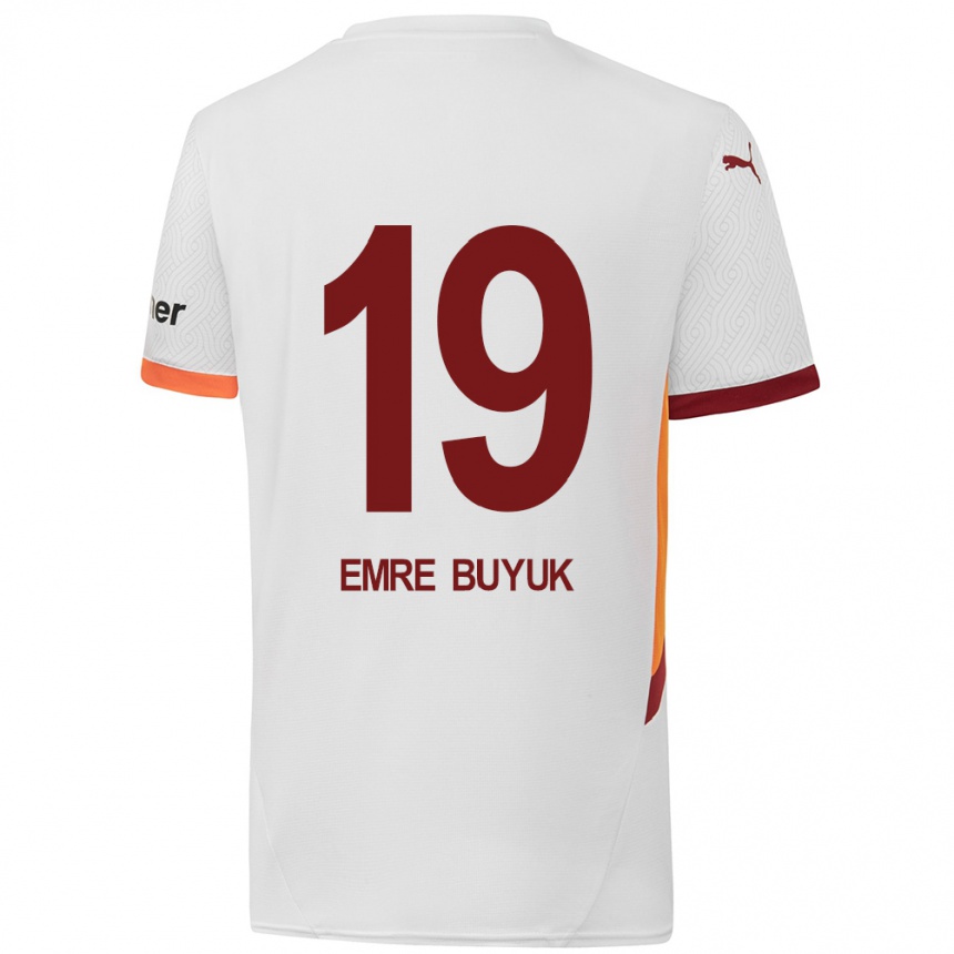 Niño Fútbol Camiseta Enes Emre Büyük #19 Blanco Amarillo Rojo 2ª Equipación 2024/25