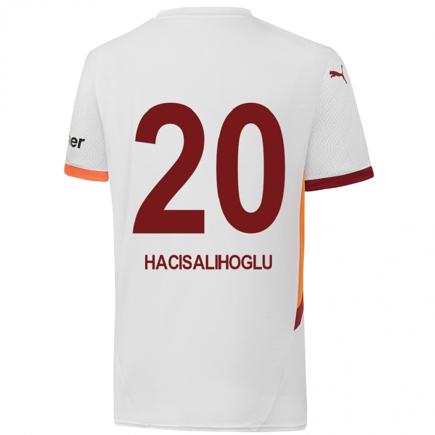 Niño Fútbol Camiseta Arda Hacisalihoglu #20 Blanco Amarillo Rojo 2ª Equipación 2024/25